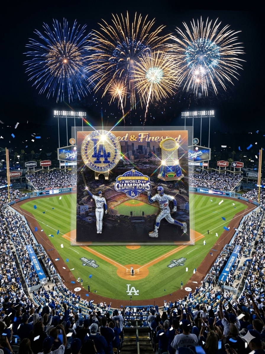 LA Dodgers World Series Championship pin & blip set