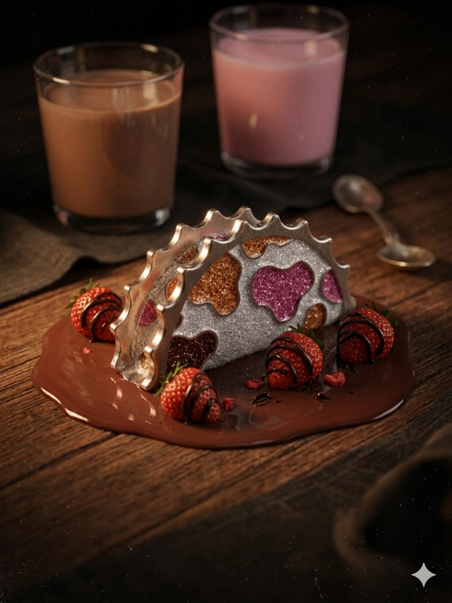 A Strawberry Chocolate Milk Bottle Cap Blip